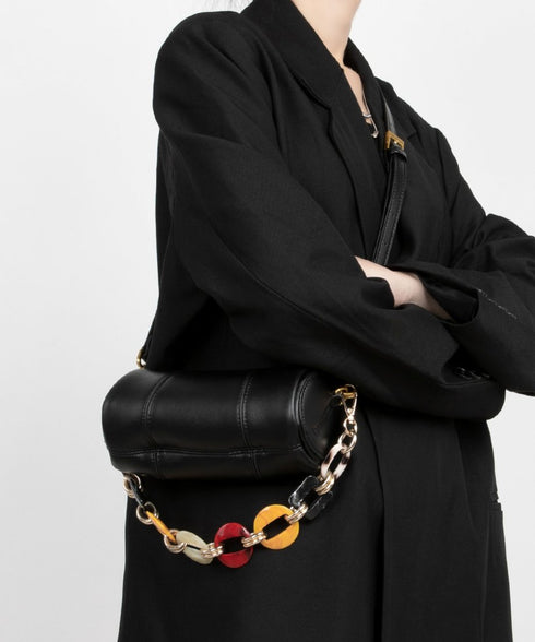 Color Chain Barrel Bag